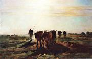 constant troyon Cattle Going to Work;Impression of Morning oil painting artist